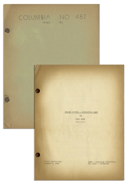 Moe Howard's 29pp. Script Dated August 1940 for The 1941 Three Stooges Film ''All the World's a Stooge'' -- Very Good Condition